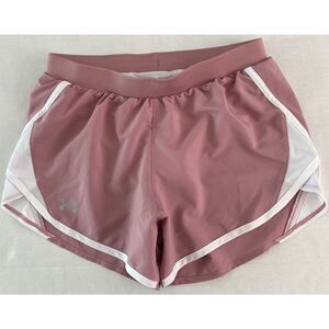 Under Armour 1350196-697 Women's Sz Small Dusty Pink/White UA Fly-By 2.0 Shorts